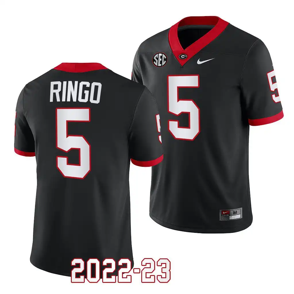 Kelee Ringo Georgia Bulldogs Men's #5 2022-23 Alternate College Black Football Jersey 2413ICYE8