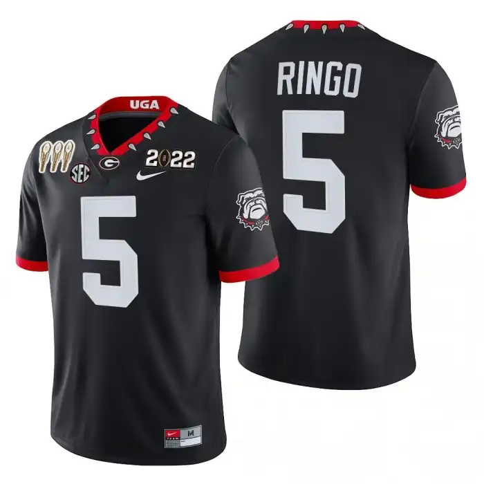 Kelee Ringo Georgia Bulldogs Men's #5 3-Times National Champions Black College CFP Alternate Football Jersey 2413NTEO6