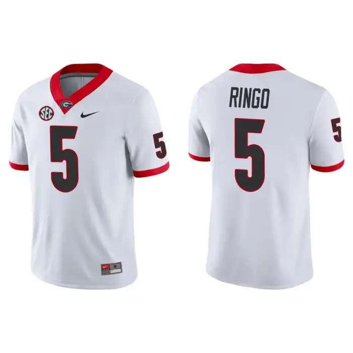 Kelee Ringo Georgia Bulldogs Men's #5 Game College White Football Jersey 2413SRSK0