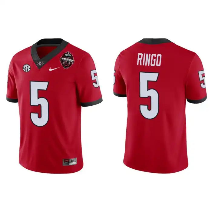 Kelee Ringo Georgia Bulldogs Men's #5 Playoff Game College 2022 National Champions Red Football Jersey 2413UFPA3