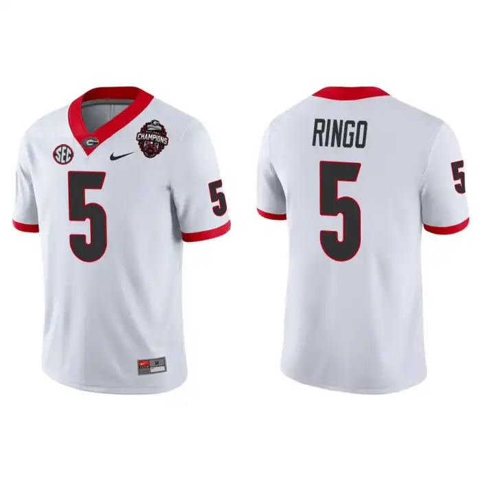 Kelee Ringo Georgia Bulldogs Men's #5 Playoff Game College 2022 National Champions White Football Jersey 2413WXWV8