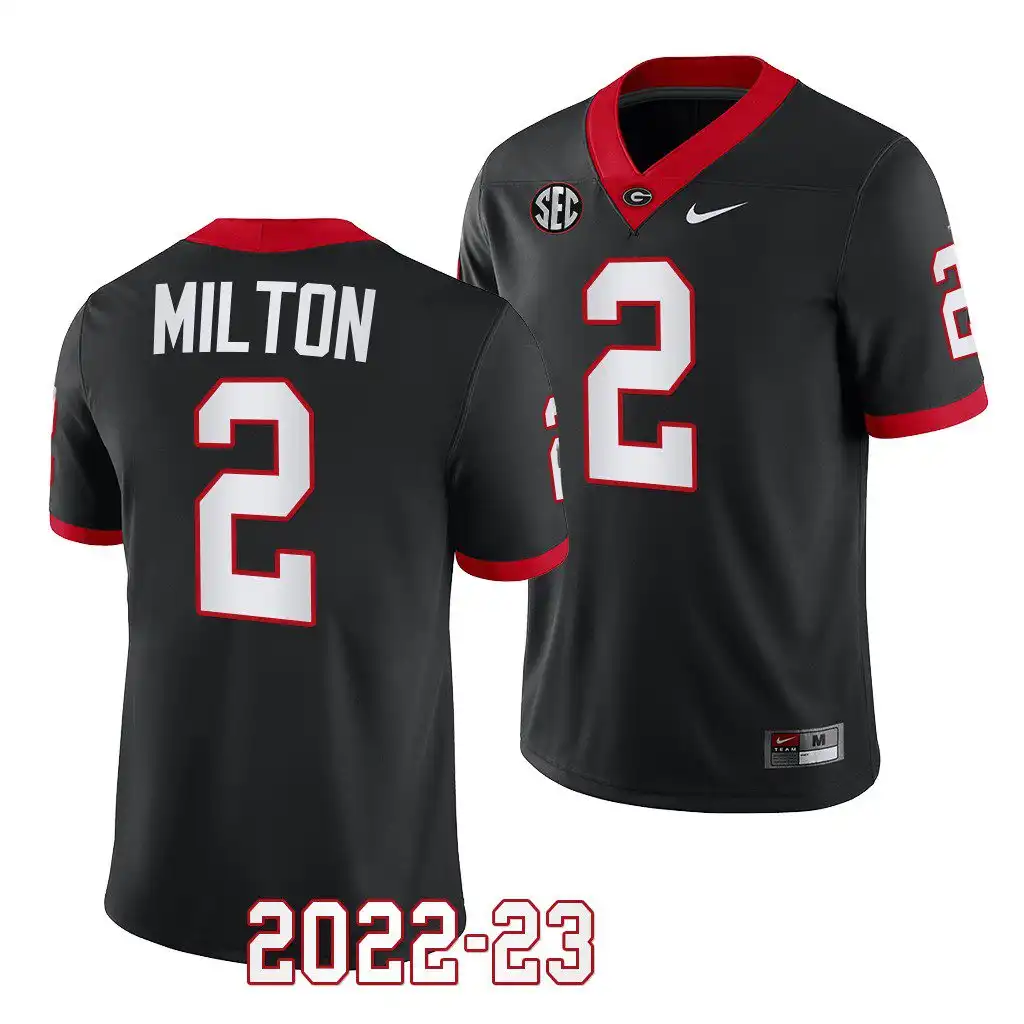 Kendall Milton Georgia Bulldogs Men's #2 2022-23 Alternate College Black Football Jersey 2413VBYX5