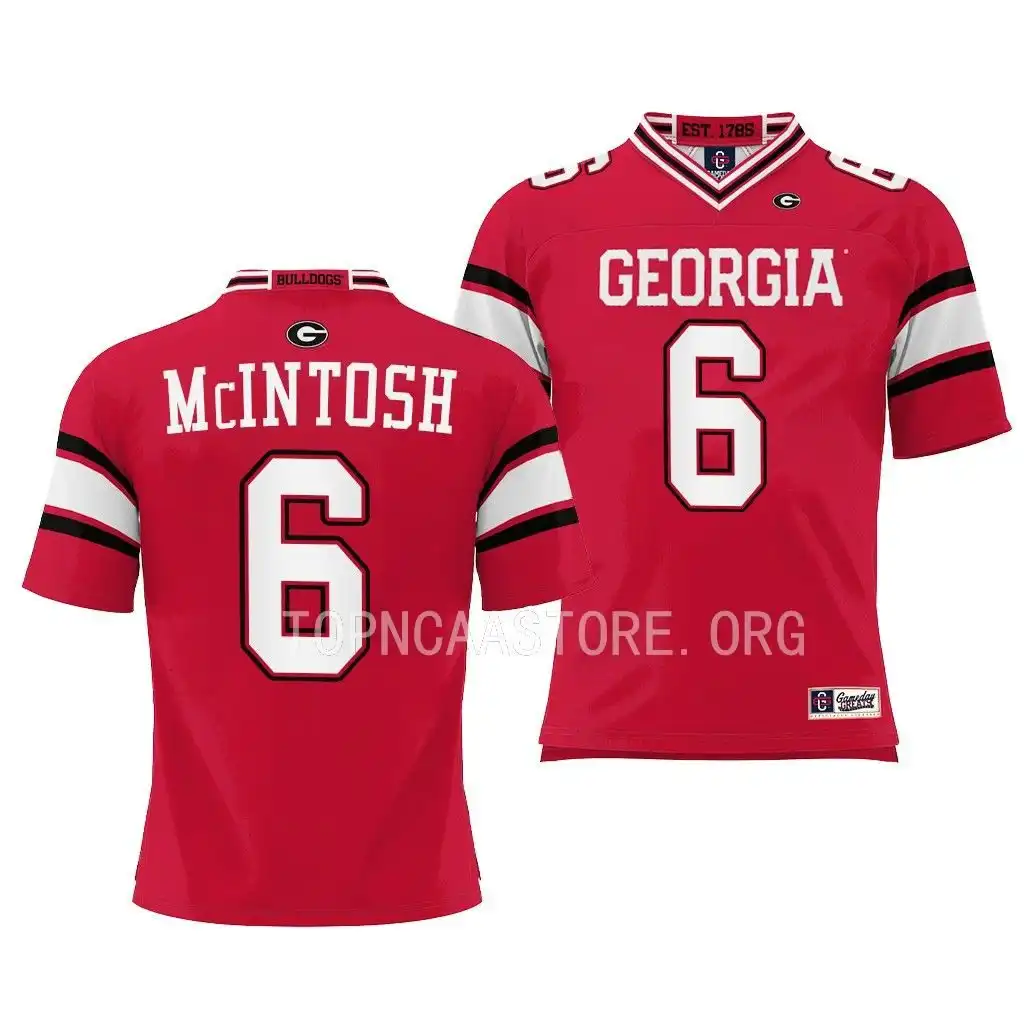 Kenny McIntosh Georgia Bulldogs Youth #6 Red College Pick-A-Player Football Jersey 2413KLOS3