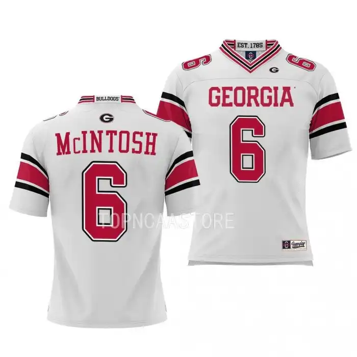 Kenny McIntosh Georgia Bulldogs Youth #6 White College Pick-A-Player Football Jersey 2413KKFL5