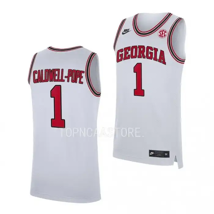 Kentavious Caldwell-Pope Georgia Bulldogs Men's #1 White Replica College Alumni Basketball Jersey 2413SFXK0