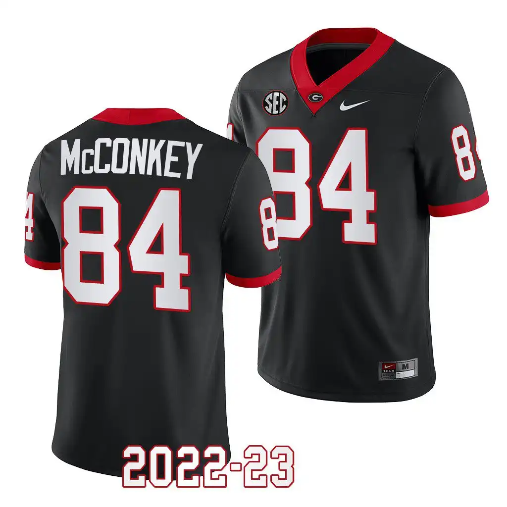 Ladd McConkey Georgia Bulldogs Men's #84 2022-23 Alternate College Black Football Jersey 2413DYNX5