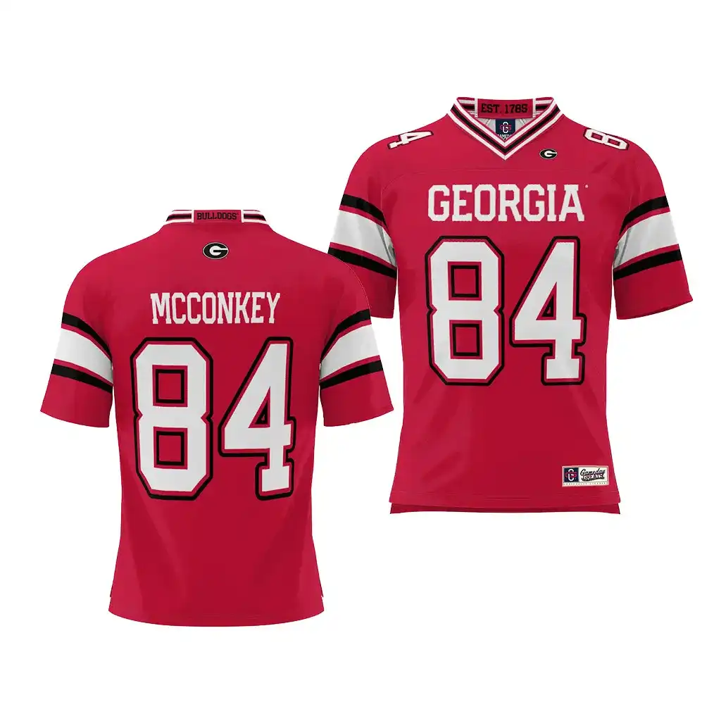 Ladd McConkey Georgia Bulldogs Men's #84 NIL Red College Player Football Jersey 2413NVKV5