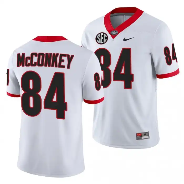 Ladd McConkey Georgia Bulldogs Men's #84 White College Football Jersey 2413KLFX0