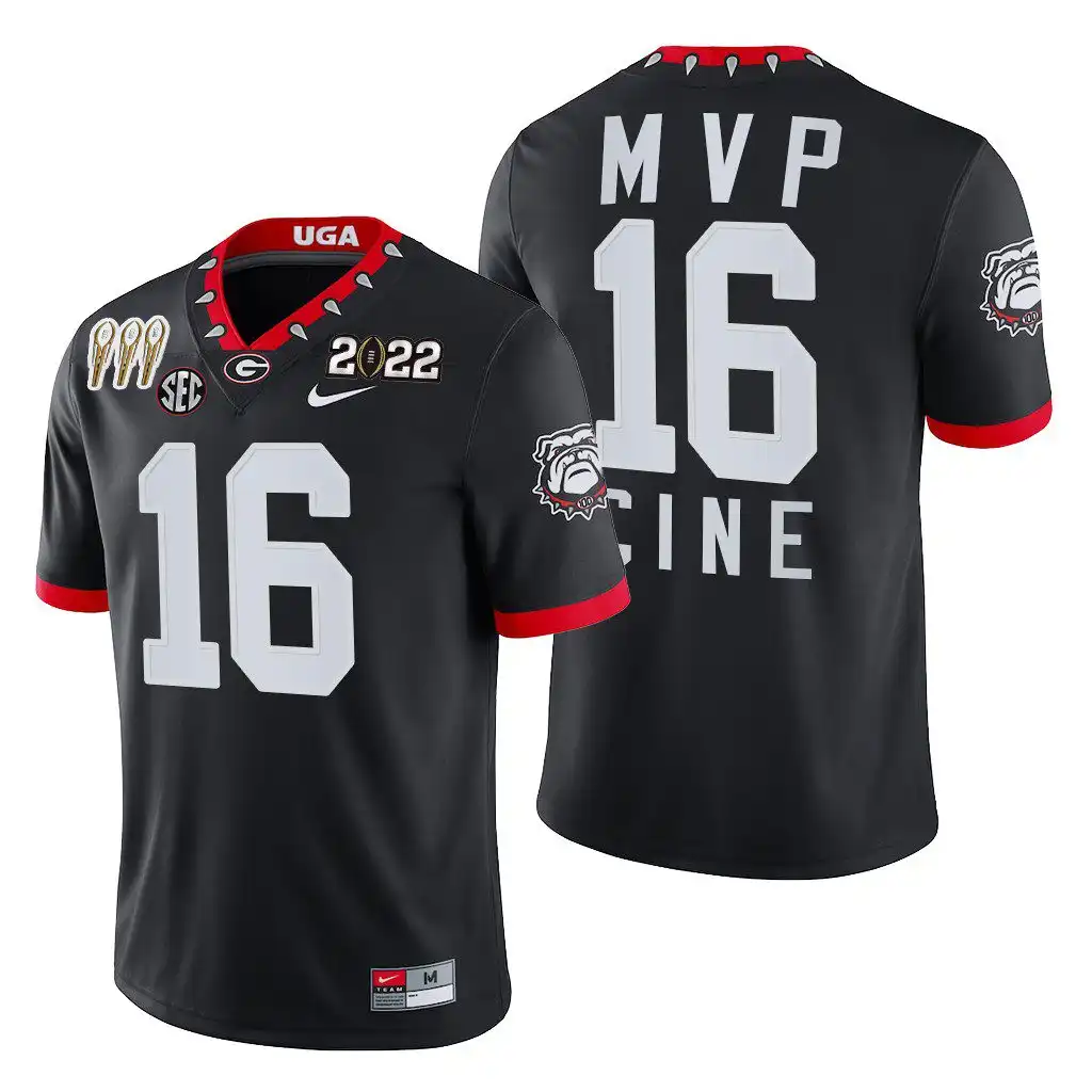 Lewis Cine Georgia Bulldogs Men's #16 2021-22 National Champions White College CFP MVP Football Jersey 2413MZFE3