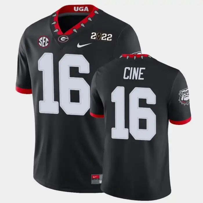 Lewis Cine Georgia Bulldogs Men's #16 2021 National Champions Black College Game Football Jersey 2413MBSC8