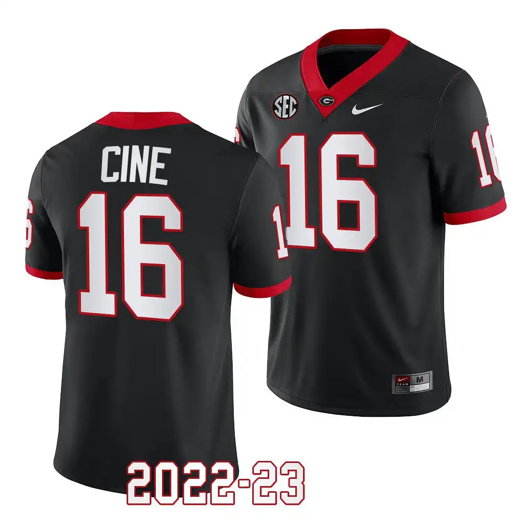 Lewis Cine Georgia Bulldogs Men's #16 2022-23 Black College Alternate Football Jersey 2413WAPI5