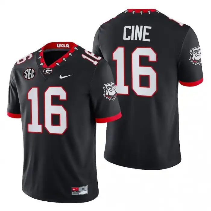 Lewis Cine Georgia Bulldogs Men's #16 Block Number Font 2022 Chick-fil-A College Black Football Jersey 2413RUSZ0