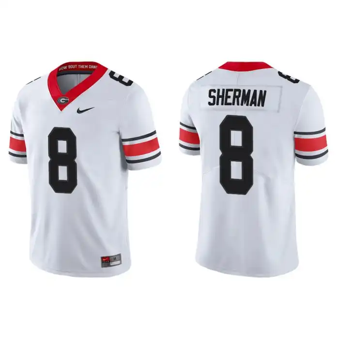 MJ Sherman Georgia Bulldogs Men's #8 Alternate White College Game Football Jersey 2413UEZD6