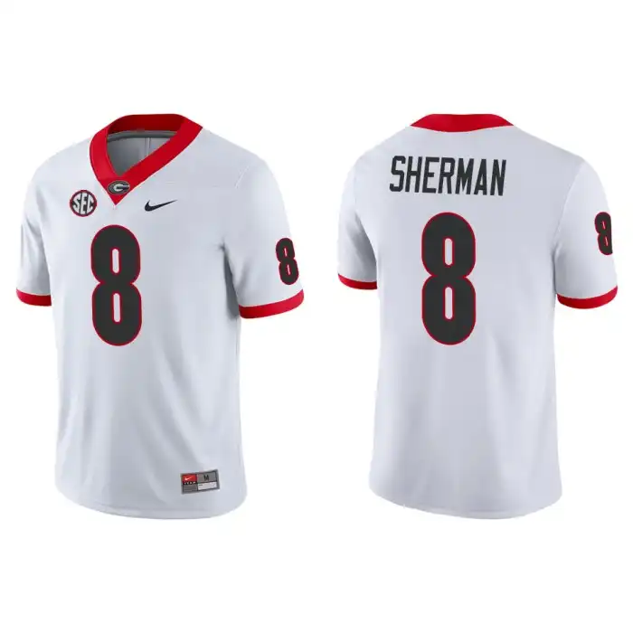 MJ Sherman Georgia Bulldogs Men's #8 Game College White Football Jersey 2413KGTX1