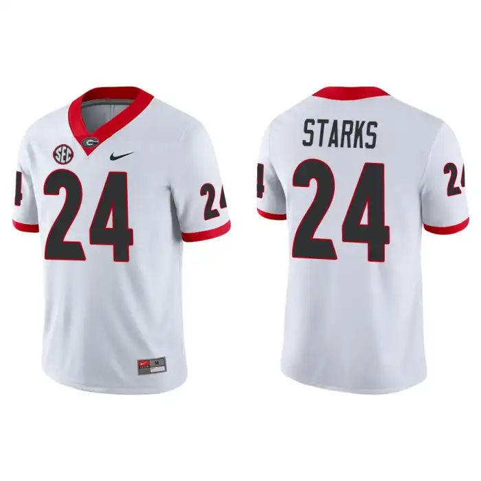 Malaki Starks Georgia Bulldogs Men's #24 Game College White Football Jersey 2413VFOG8