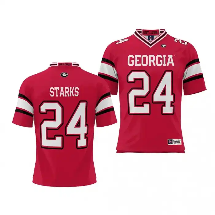 Malaki Starks Georgia Bulldogs Men's #24 NIL Red College Player Football Jersey 2413PXYQ0