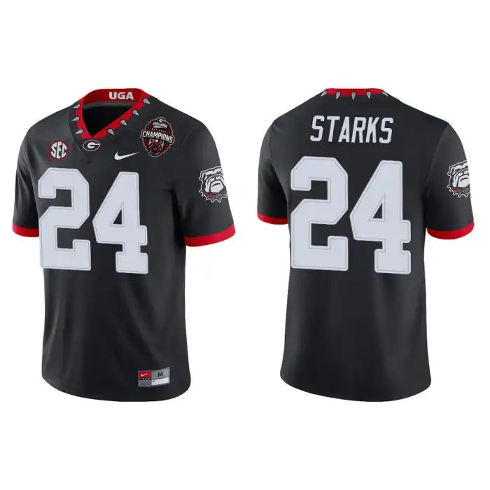 Malaki Starks Georgia Bulldogs Men's #24 Playoff Game College 2022 National Champions Black Football Jersey 2413OPZB7