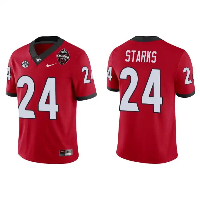 Malaki Starks Georgia Bulldogs Men's #24 Playoff Game College 2022 National Champions Red Football Jersey 2413MLWB8