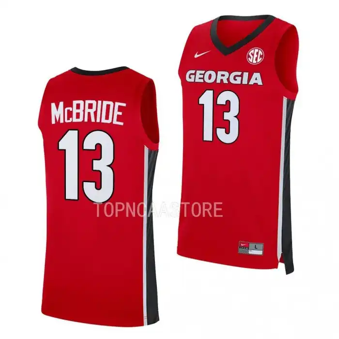 Mardrez McBride Georgia Bulldogs Men's #13 Red 2022-23 College Replica Away Basketball Jersey 2413BKKQ7