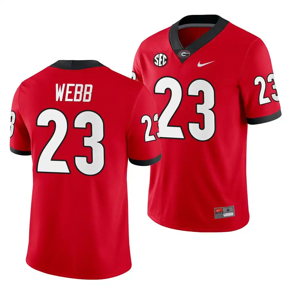 Mark Webb Georgia Bulldogs Men's #23 Red Game College Home Football Jersey 2413PVWK7