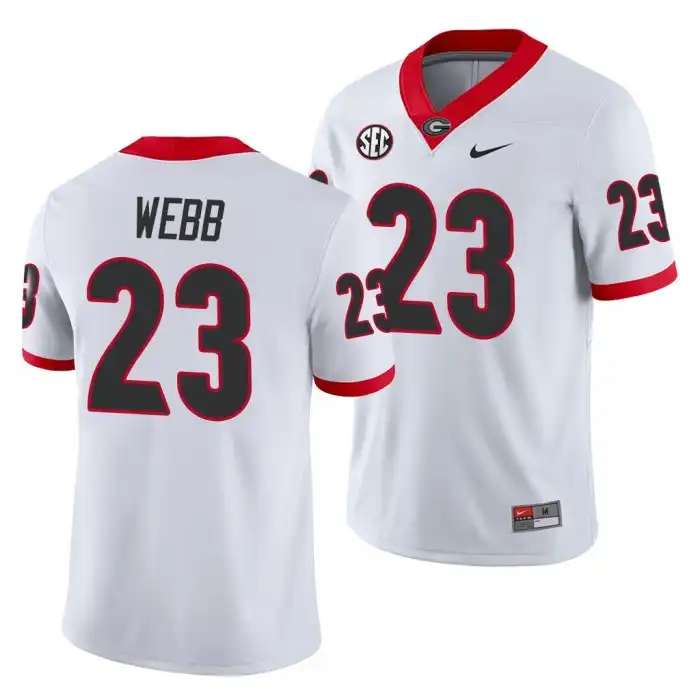 Mark Webb Georgia Bulldogs Men's #23 White Game College Away Football Jersey 2413NTMY3