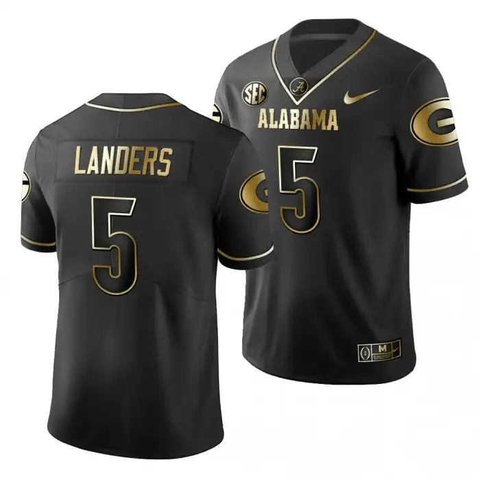 Matthew Landers Georgia Bulldogs Men's #5 2019 Limited College Black Golden Edition Football Jersey 2413HUON8