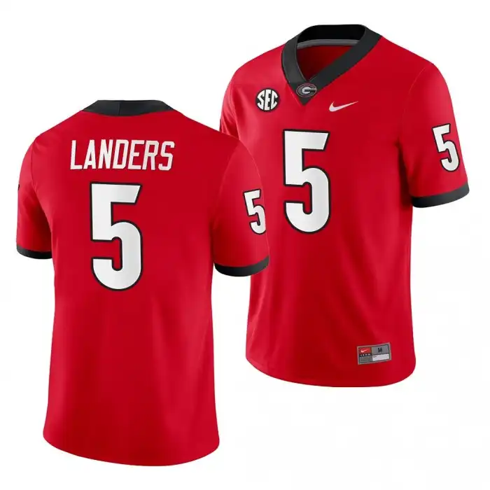 Matthew Landers Georgia Bulldogs Men's #5 Red Game College Home Football Jersey 2413YPFG8