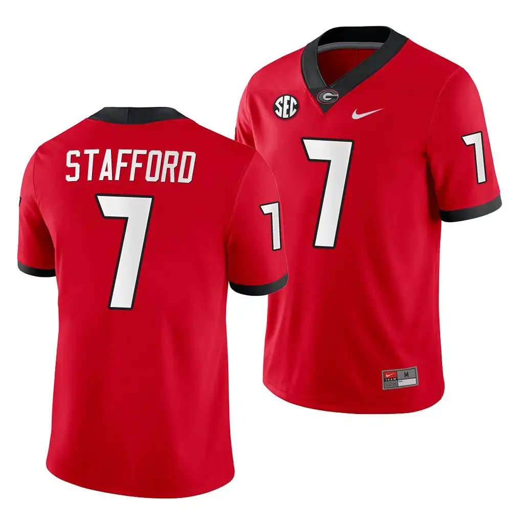 Matthew Stafford Georgia Bulldogs Men's #7 Red History Player College Home Football Jersey 2413AUSC0