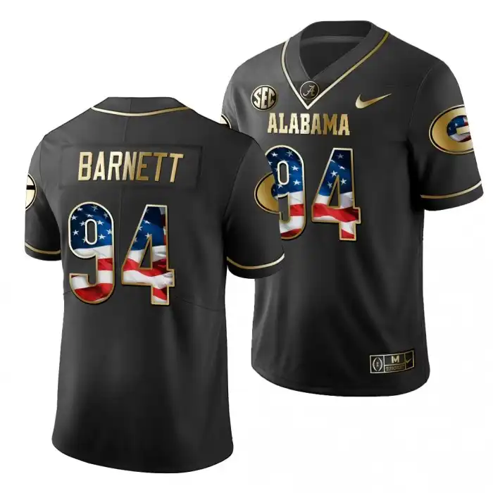 Michael Barnett Georgia Bulldogs Men's #94 2019 Black Golden Edition College Stars And Stripes Limited Football Jersey 2413FQSH7