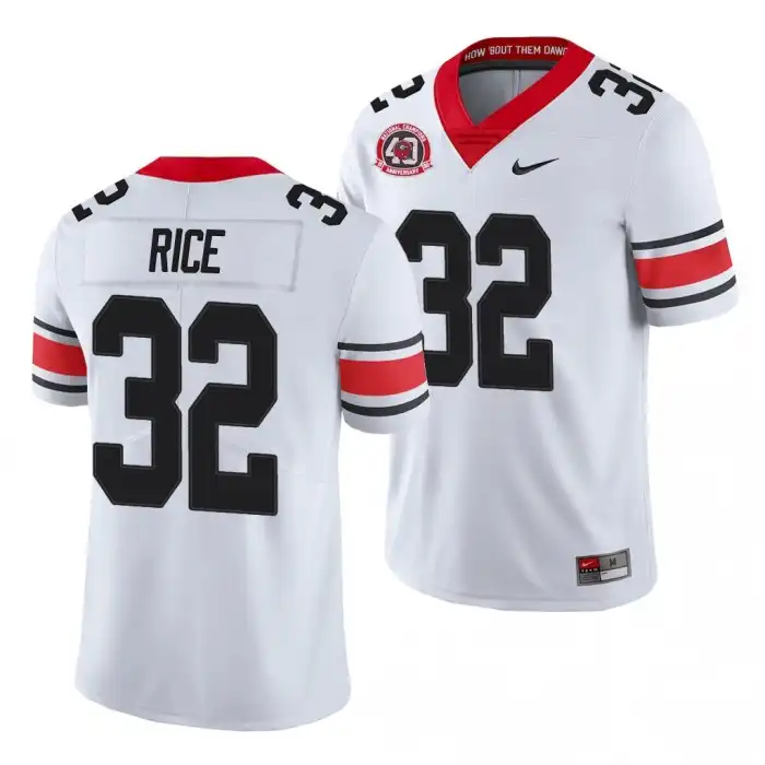 Monty Rice Georgia Bulldogs Men's #32 40th Anniversary White College Alternate Football Jersey 2413WFSK3