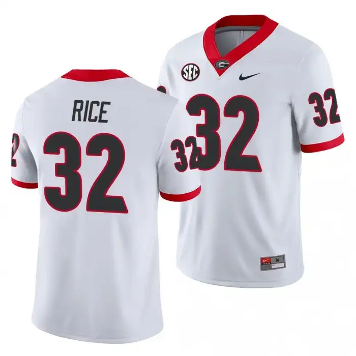 Monty Rice Georgia Bulldogs Men's #32 White Game College Away Football Jersey 2413CUNR0