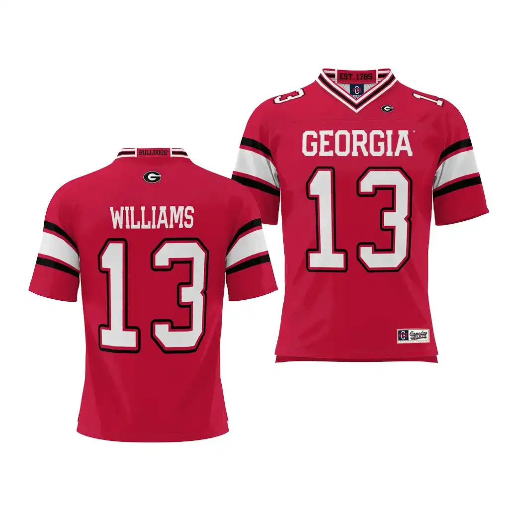 Mykel Williams Georgia Bulldogs Men's #13 NIL Red College Player Football Jersey 2413FLOB1