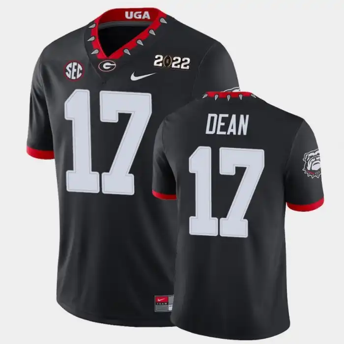 Nakobe Dean Georgia Bulldogs Men's #17 2021 National Champions Black College Game Football Jersey 2413SMCY2