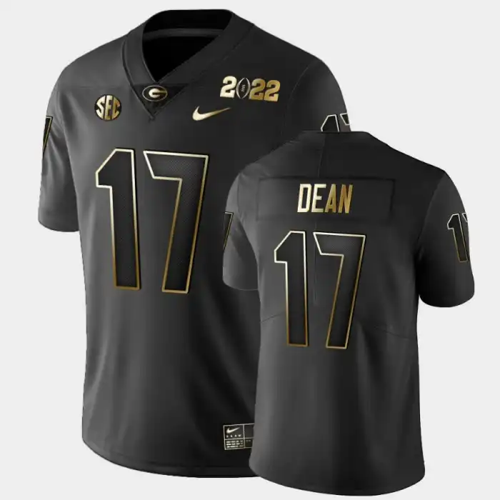 Nakobe Dean Georgia Bulldogs Men's #17 2021 National Champions College Golden Black Football Jersey 2413NSUA1