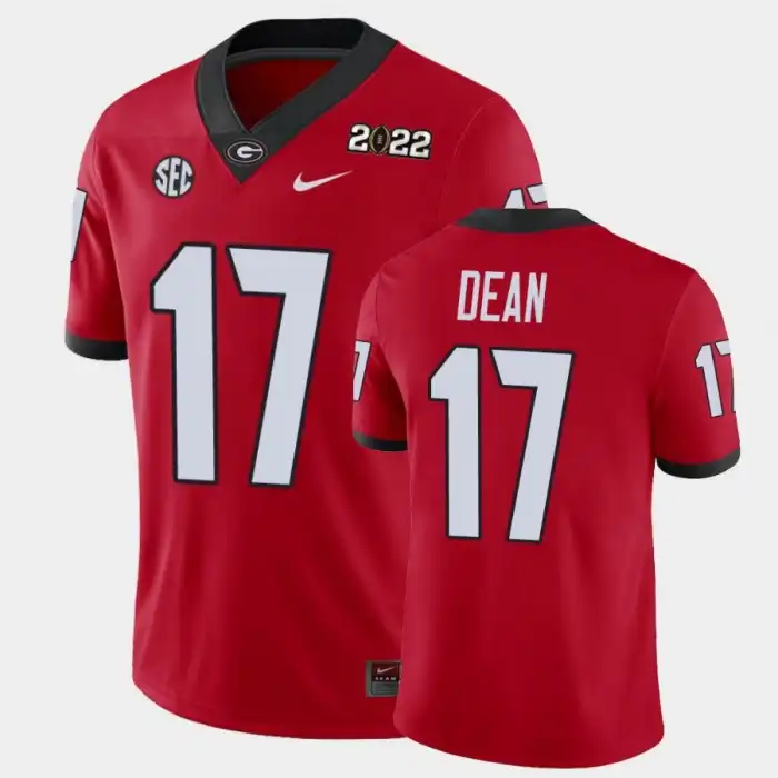 Nakobe Dean Georgia Bulldogs Men's #17 2021 National Champions Red College Game Football Jersey 2413CNMX4