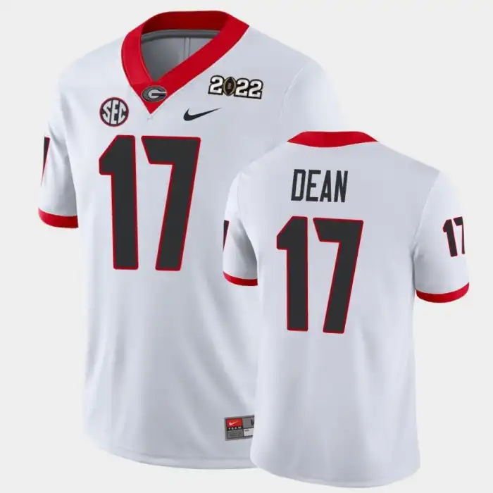 Nakobe Dean Georgia Bulldogs Men's #17 2021 National Champions White College Game Football Jersey 2413NSQH3