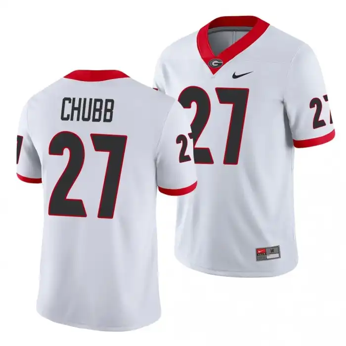 Nick Chubb Georgia Bulldogs Men's #27 Game College White Football Jersey 2413ZRUK1