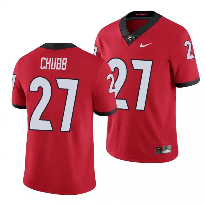 Nick Chubb Georgia Bulldogs Men's #27 Limited College Red Football Jersey 2413OYBN4