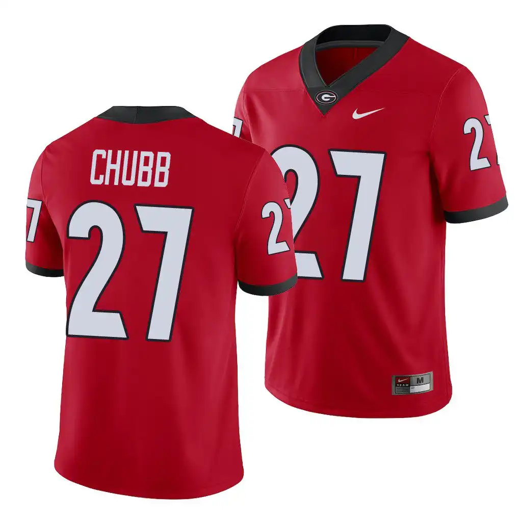 Nick Chubb Georgia Bulldogs Men's #27 Red Player College Alumni Football Jersey 2413ORID1