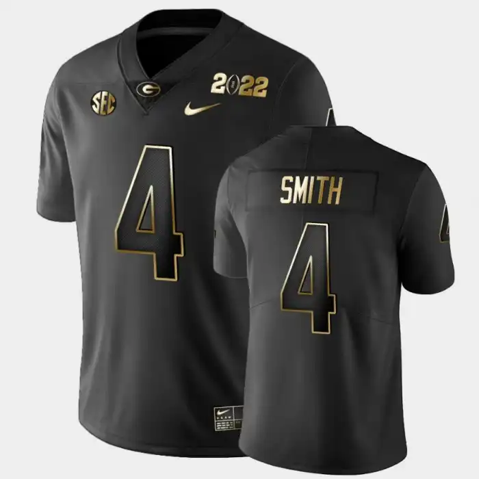 Nolan Smith Georgia Bulldogs Men's #4 2021 National Champions College Golden Black Football Jersey 2413WYTZ7