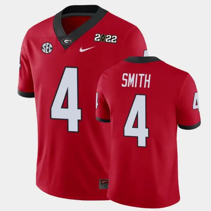 Nolan Smith Georgia Bulldogs Men's #4 2021 National Champions Red College Game Football Jersey 2413PNRX8