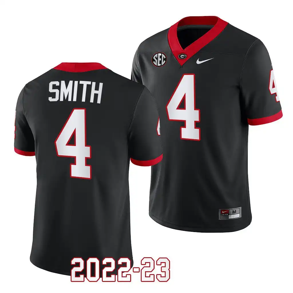 Nolan Smith Georgia Bulldogs Men's #4 2022-23 Alternate College Black Football Jersey 2413QHKD8