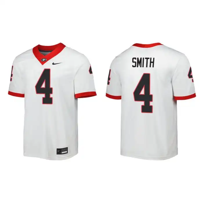 Nolan Smith Georgia Bulldogs Men's #4 Away White College Game Football Jersey 2413SZRC6