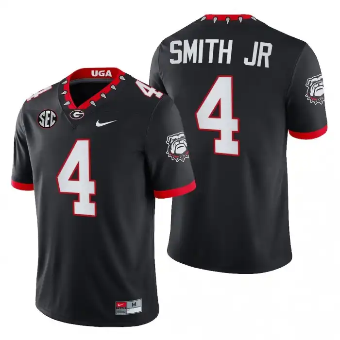 Nolan Smith Georgia Bulldogs Men's #4 Block Number Font 2022 Chick-fil-A College Black Football Jersey 2413LLVE0