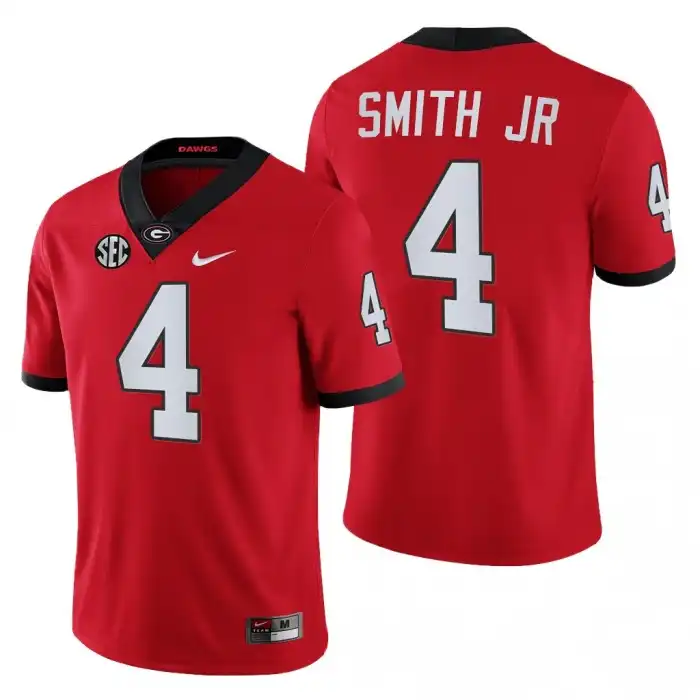 Nolan Smith Georgia Bulldogs Men's #4 Block Number Font 2022 Chick-fil-A College Red Football Jersey 2413ZAEE6