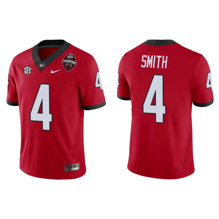 Nolan Smith Georgia Bulldogs Men's #4 Playoff Game College 2022 National Champions Red Football Jersey 2413VBUV8