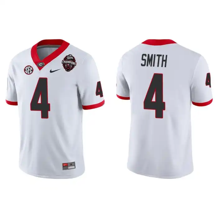 Nolan Smith Georgia Bulldogs Men's #4 Playoff Game College 2022 National Champions White Football Jersey 2413FHLD3