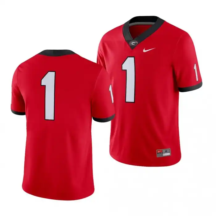 Number Georgia Bulldogs Men's #1 Red Game College 2018 Football Jersey 2413OIXP5