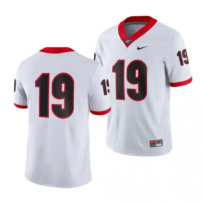 Number Georgia Bulldogs Men's #19 White College Game Football Jersey 2413CYTX0