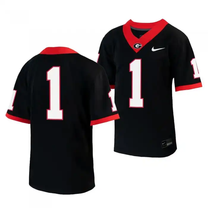 Number Georgia Bulldogs Youth #1 Untouchable College Black Football Jersey 2413AADH3